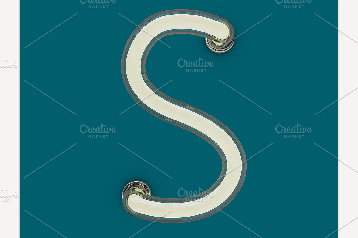Neon tube font, an Object Graphic by 3D Graphics Shop (Photo 19 of 38)
