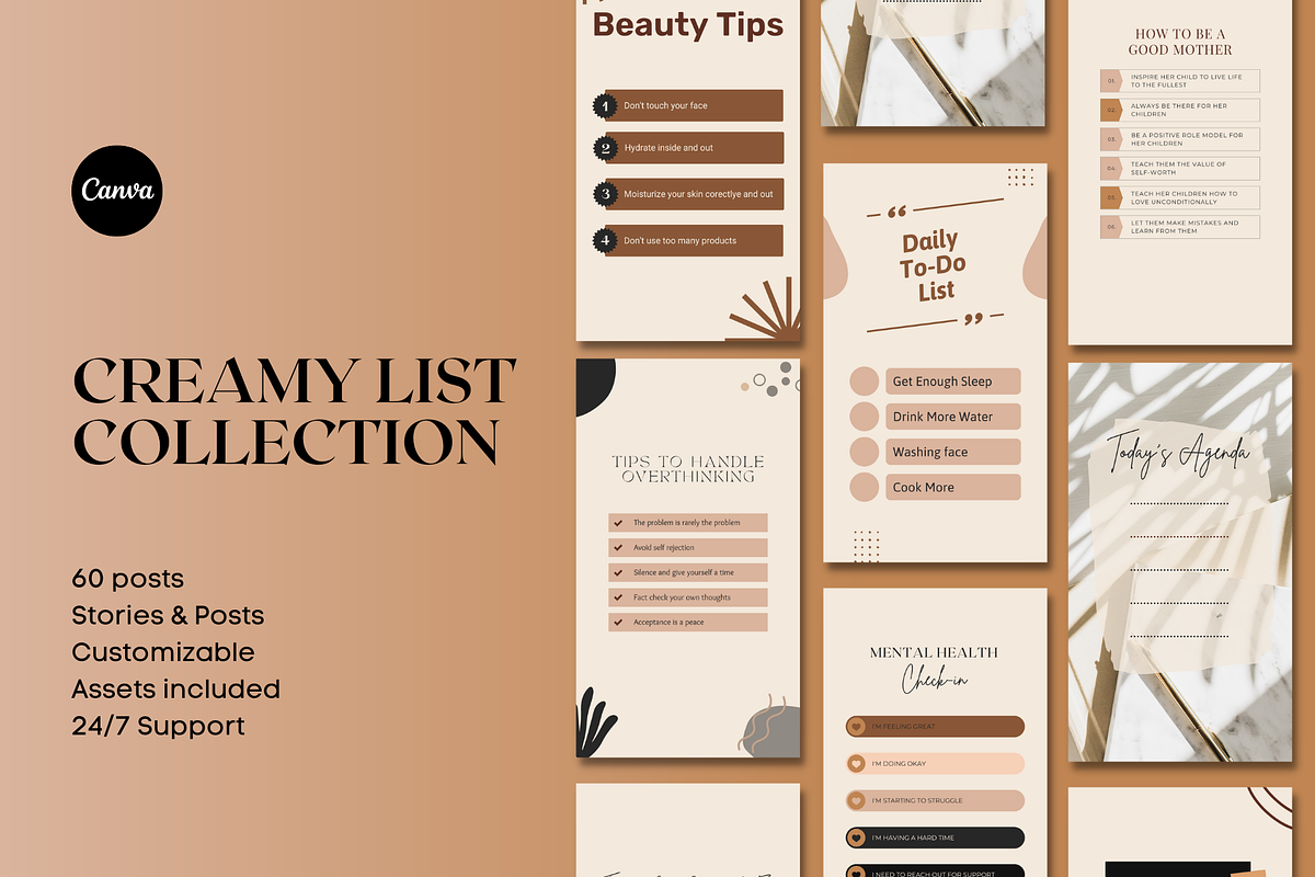 Creamy List Instagram Collection, a Social Media Template by Palm Creatives (Photo 1 of 7)
