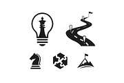 Five business strategy logo designs, a Person Illustration by LogosDen (Thumbnail 1 of 3)