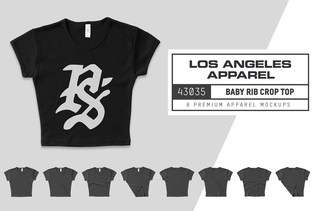 Los Angeles Apparel 43035 Crop Top, a Shirt Mockup by Pixel Sauce™ (Photo 1 of 7)