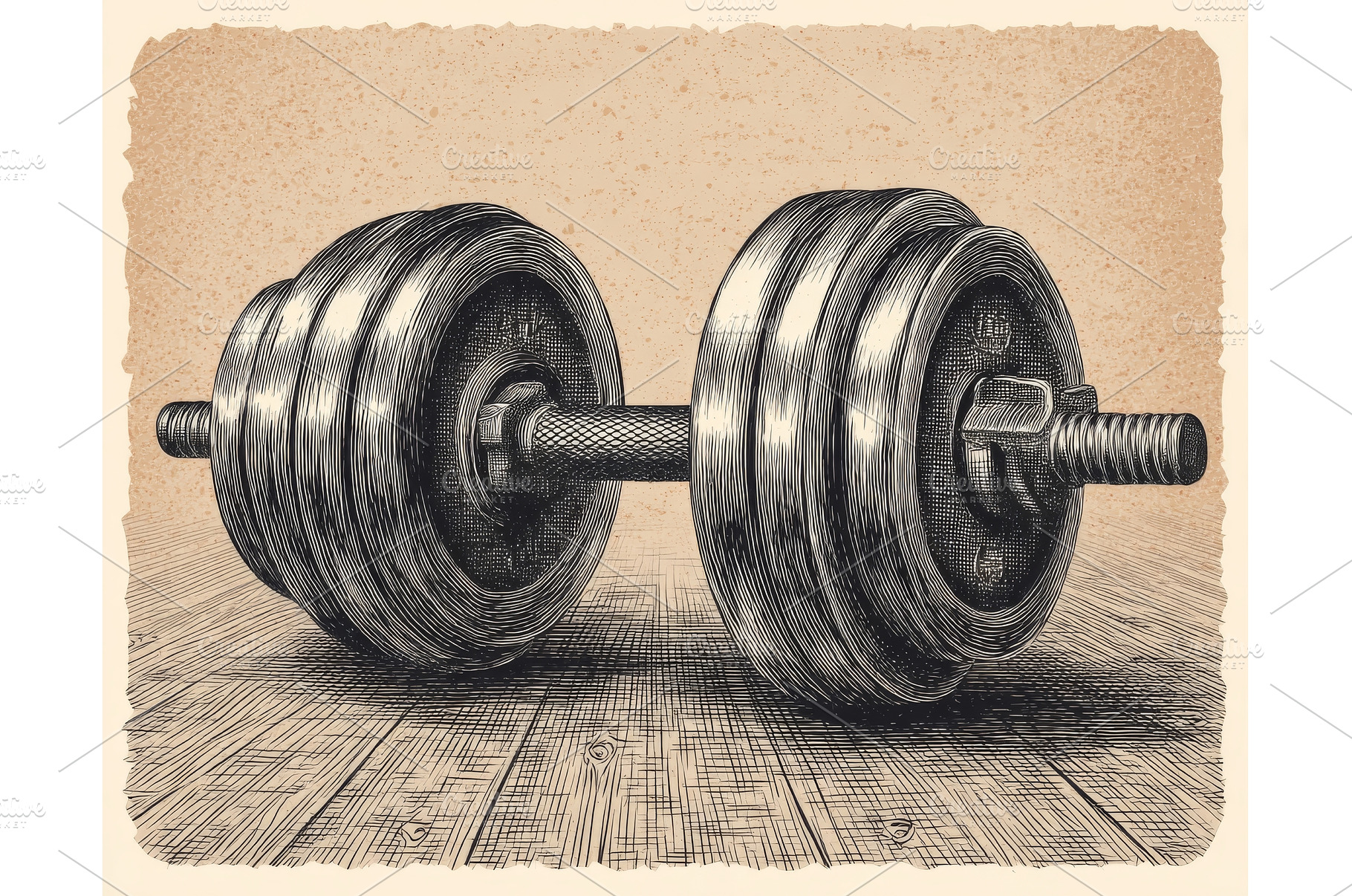 A dumbbell sketch that showcases, a Background Photo by ZinetroN