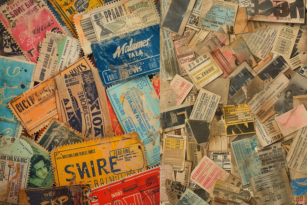 Retro Movie Tickets Digital Papers, a Background Graphic by BonaDesigns (Photo 3 of 5)