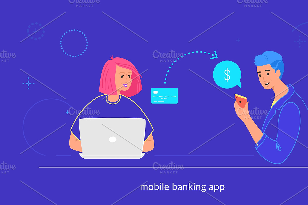 Mobile banking financial app, a Finance Illustration by Julia Tim (Photo 3 of 5)