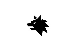 Aggressive Wolf Silhouette, an Animal Illustration by Vectorium Studio