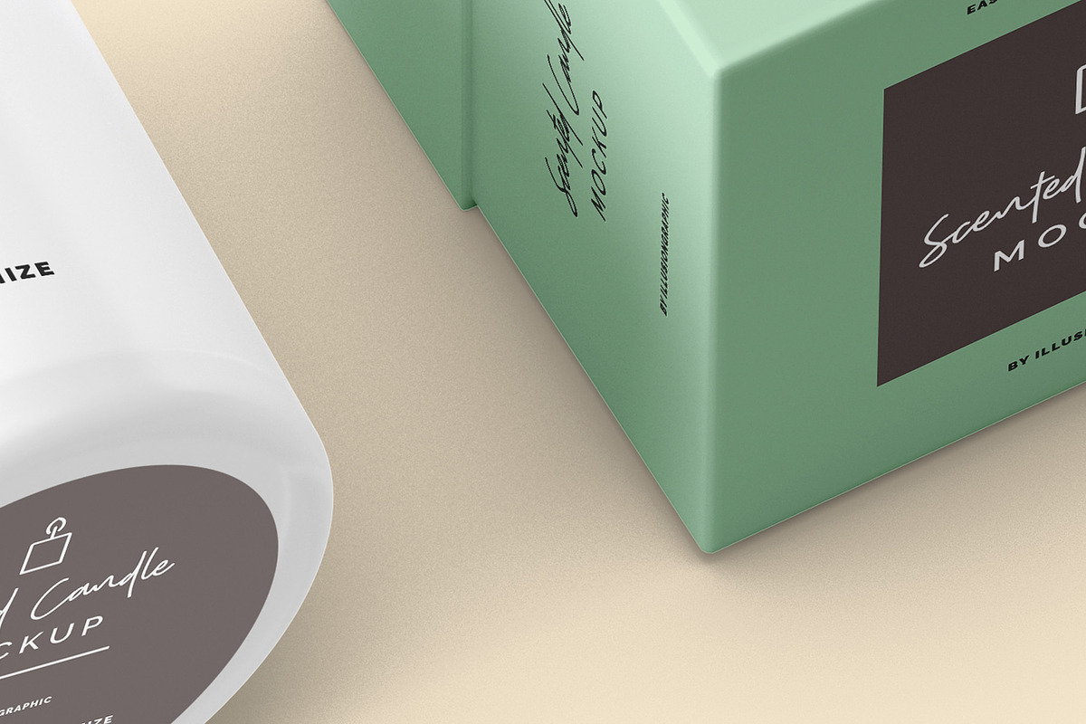 Scented Candle & Box Mockups, a Packaging Mockup by Illusiongraphic (Photo 13 of 15)