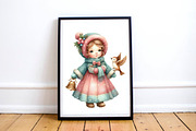 Watercolor Vintage Christmas Child, a Work Illustration by SinaCreation (Thumbnail 3 of 5)