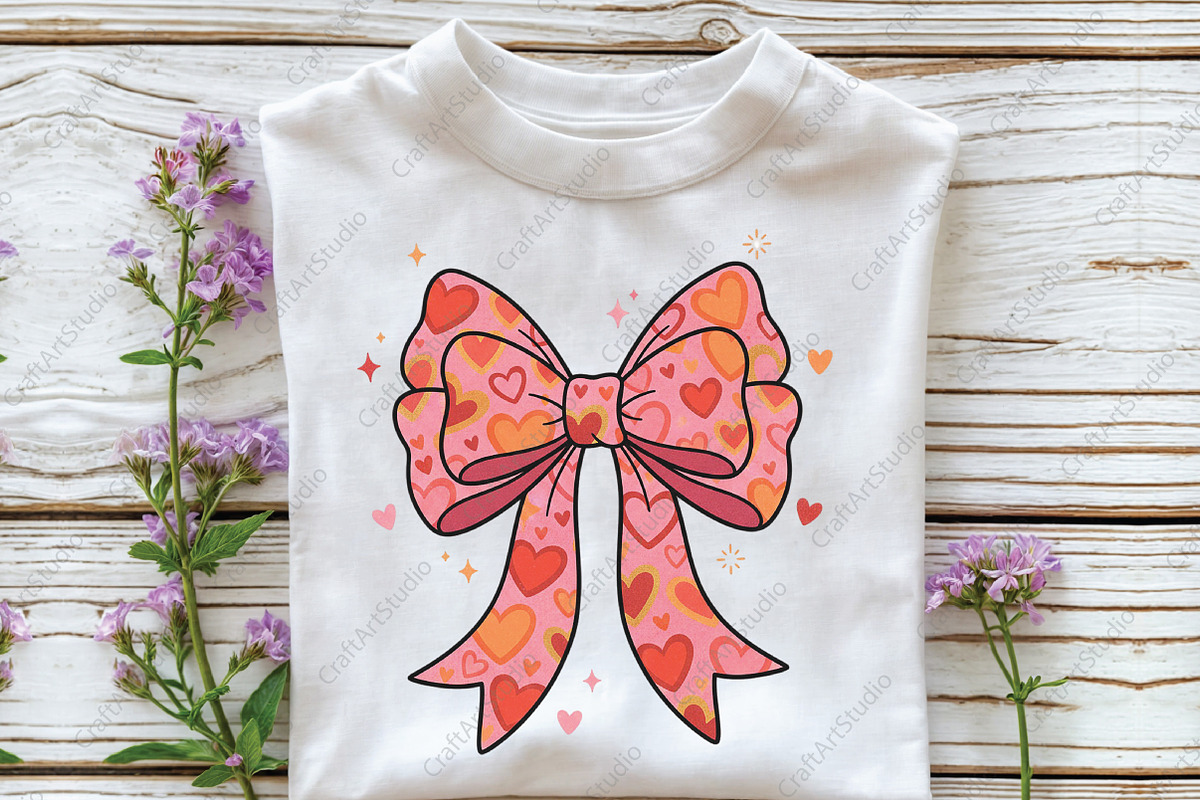 Valentines Day Coquette Bow PNG, an Illustration by CraftArtStudio (Photo 3 of 4)