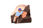 People rock climbing, bouldering set, a Sport Illustration by PaperTrident (Thumbnail 2 of 9)