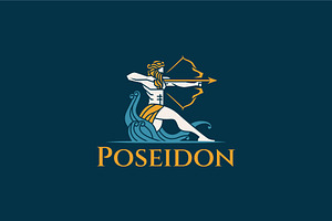 greek god poseidon icon logo, a Branding & Logo Template by Blazybone