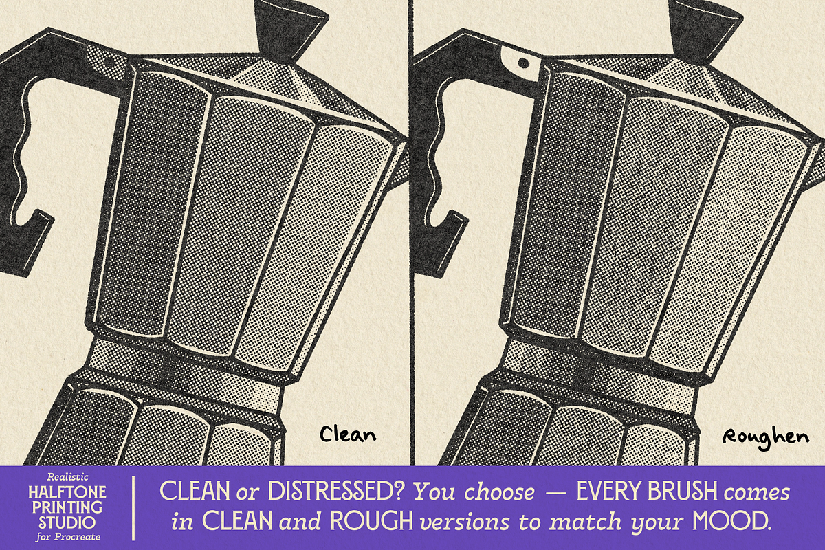 VV Halftone Printing Studio, a Brush Add-On by Vintage Voyage Supply (Photo 6 of 12)