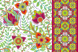 Set of seamless floral pattern