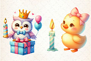 Minimalist Birthday Animal Clipart, an Illustration by Watercolor design (Thumbnail 2 of 4)