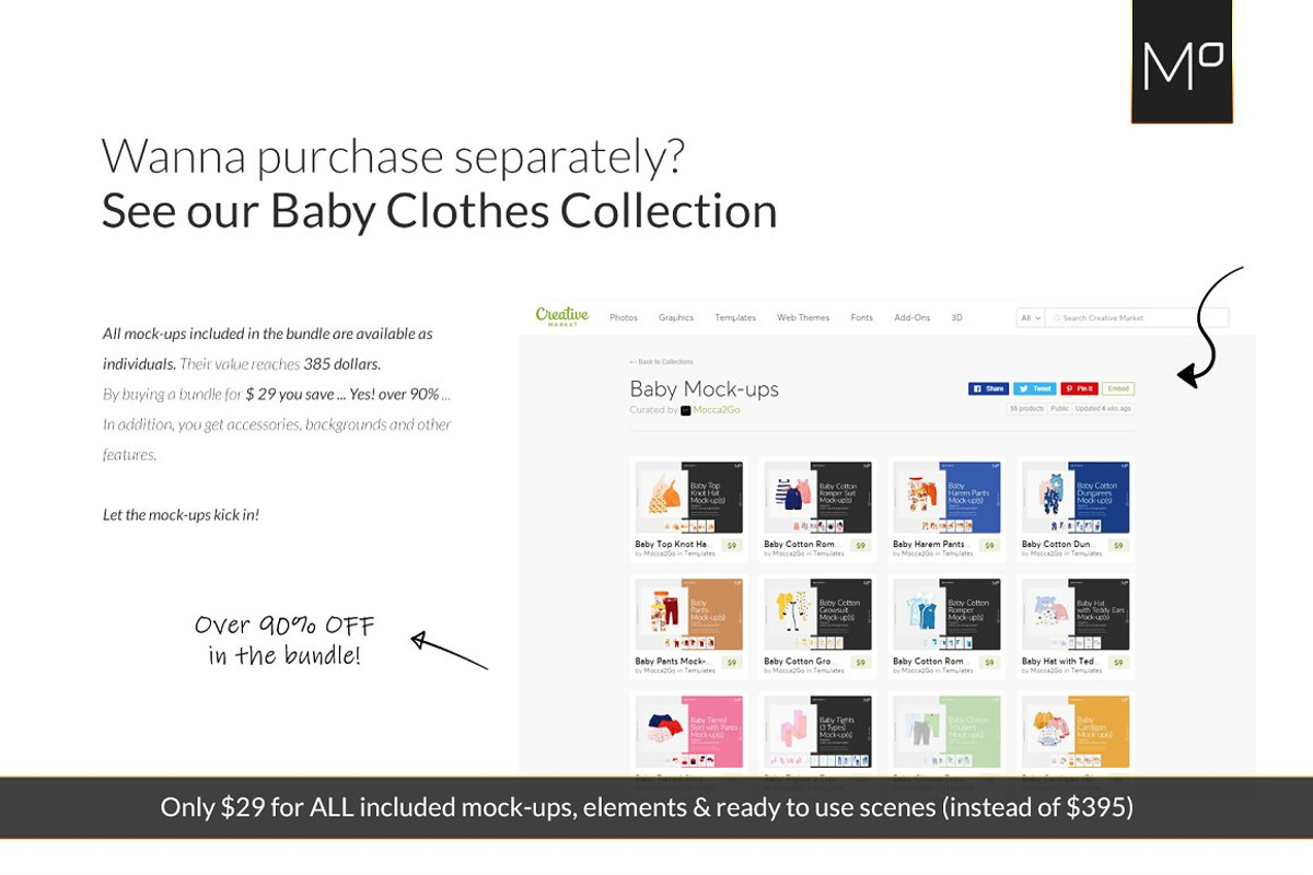 Baby Lookbook Creator Bundle Mockups, a Household Mockup by Apparel_Mockups (Photo 6 of 6)