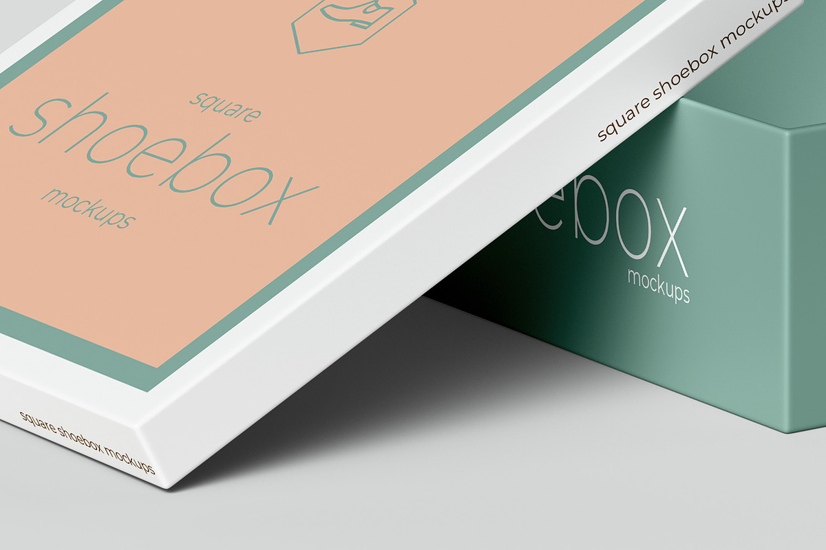 Square Shoe Box Mockup - 8 views, a Cups & Container Mockup by Illusiongraphic (Photo 18 of 20)