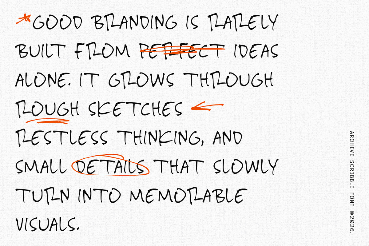 Archive Scribble, a Handwritten Font by Prioritype Co (Photo 5 of 10)