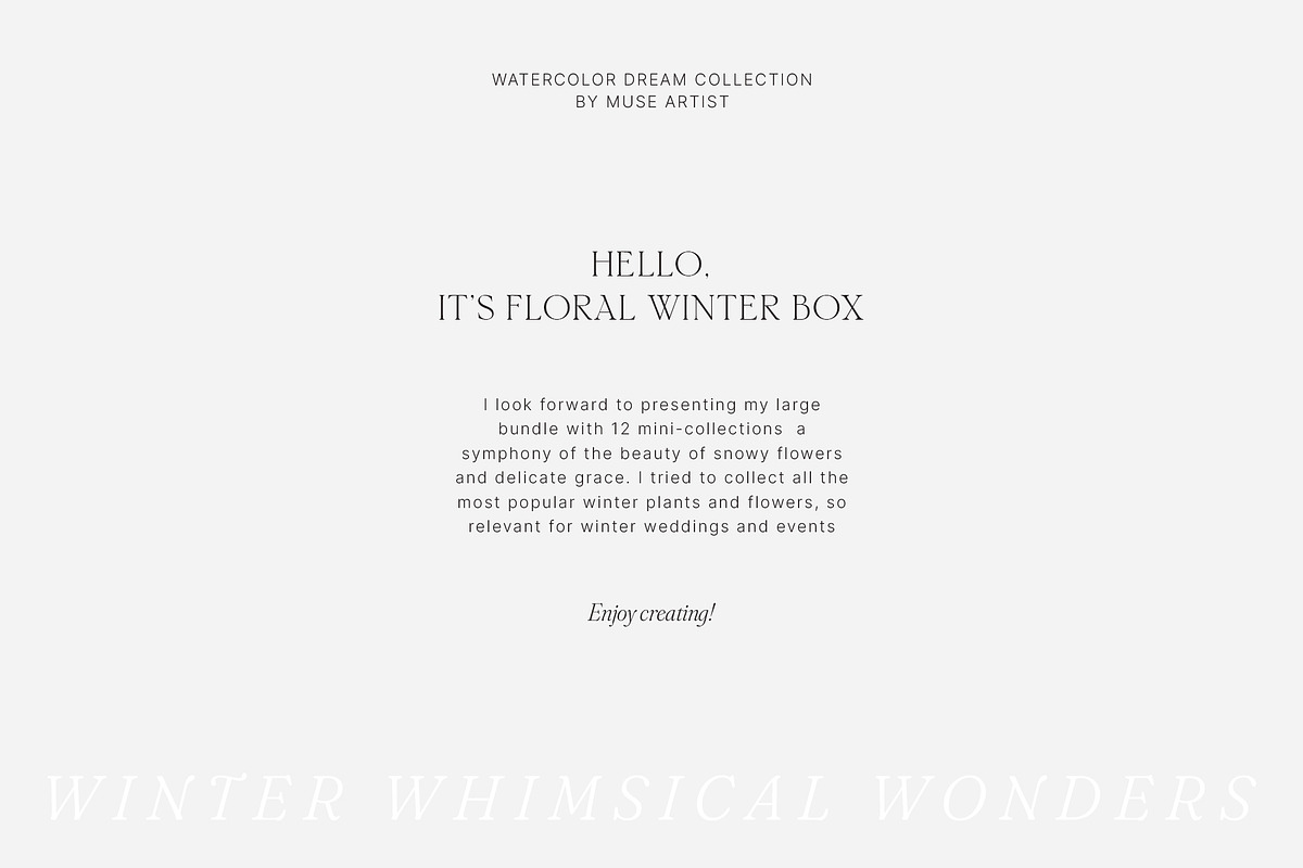 FLORAL WINTER BOX Watercolor Bundle, a Seasonal Illustration by Muse Artist (Photo 2 of 95)
