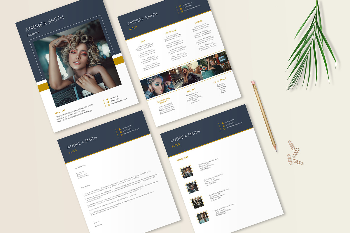 Actor, Actress Resume Design Word, a Resume Template by Stanin Studio (Photo 7 of 10)