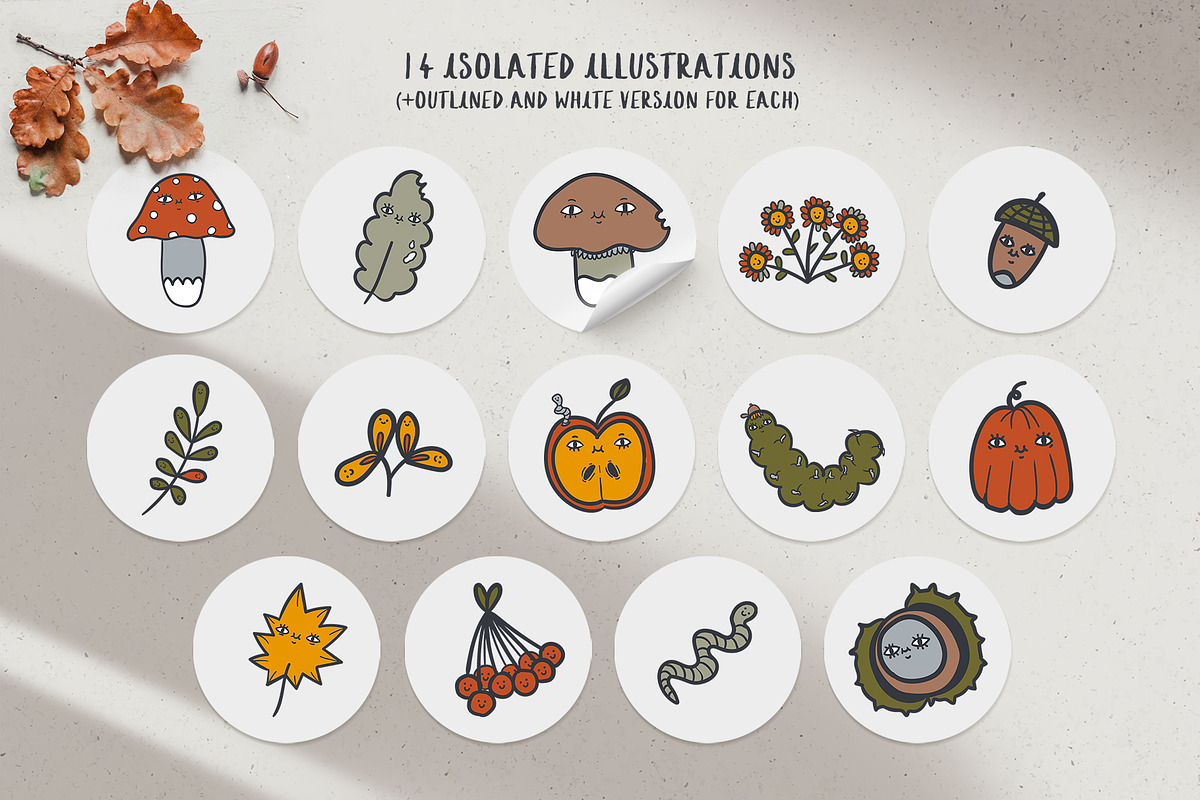 Autumn cute collection, a Seasonal Illustration by marmarina (Photo 5 of 10)
