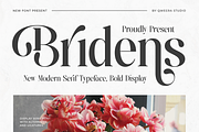 Bridens - Modern Serif Display, a Serif Font by Qweera Studio (Thumbnail 1 of 10)