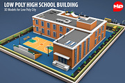 Low Poly High School Building, an Architecture 3D Model by multimedia4ds (Thumbnail 2 of 13)