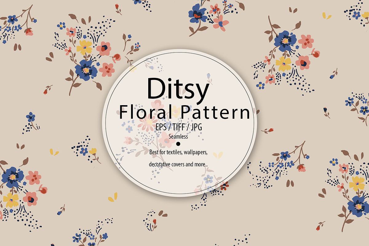 Seamless Ditsy Floral Pattern, a Pattern Graphic by IndiPixi