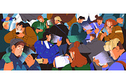 Smartphone addiction concept, banner, a Person Illustration by PaperTrident (Thumbnail 3 of 4)