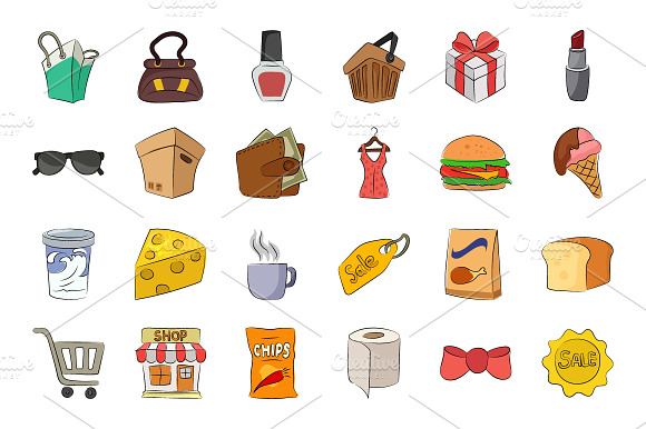 Shopping Hand Drawn Vector Icons