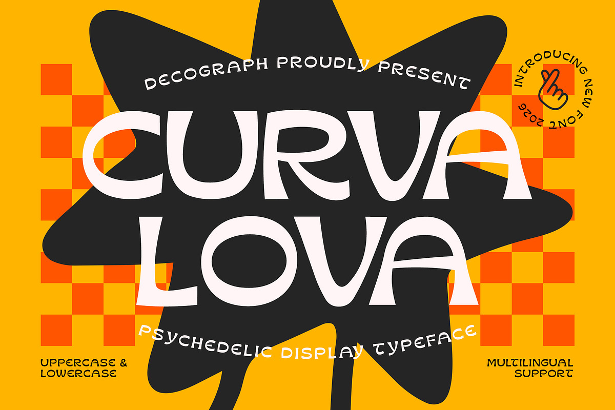 Curva Lova – Psychedelic Display, a Sans Serif Font by decographstud (Photo 1 of 7)