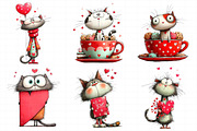 Whimsical Cats Valentines Day Clipar, an Illustration by Daily.Designs (Thumbnail 6 of 8)