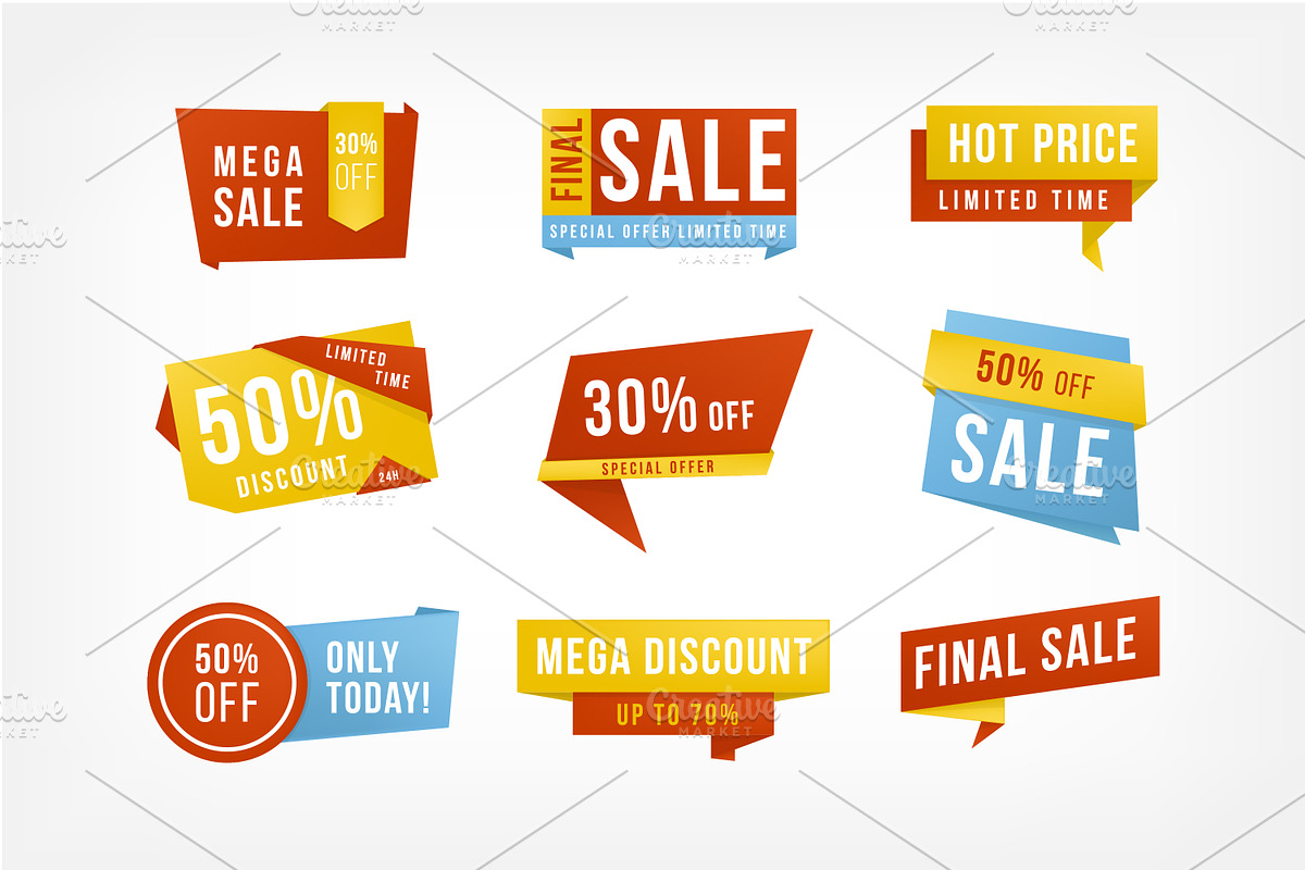 Set of promotional labels, an Object Graphic by Good Studio