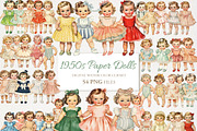 1950s Paper Dolls Clipart 54 PNG, a Person Illustration by EleSArtDesign (Thumbnail 1 of 4)