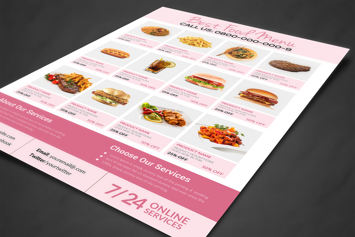 Restaurant Menu, a Flyer Template by AfzaalGraphics (Photo 2 of 4)
