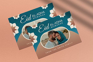 Blue Eid Al-Adha Greeting Card