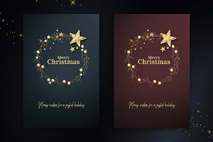 8 Gold Foil Christmas Cards