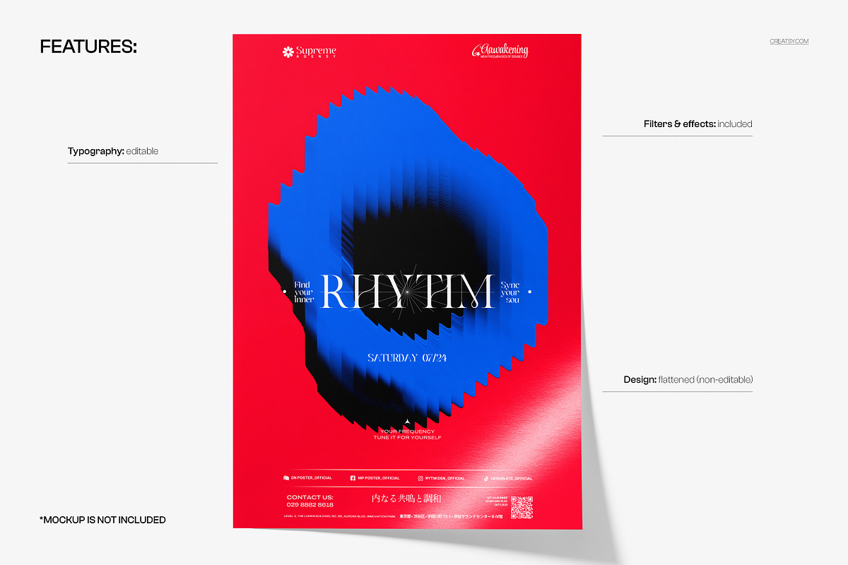 Electric Rhythm Sync Poster Template, a Poster Template by creatsy5 (Photo 2 of 4)