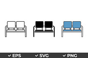 Two Seat Bench Vector Set, an Object Graphic by Artonix (Thumbnail 1 of 3)