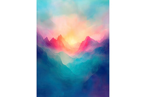 Vibrant abstract landscape with, an Illustration by Lermont51