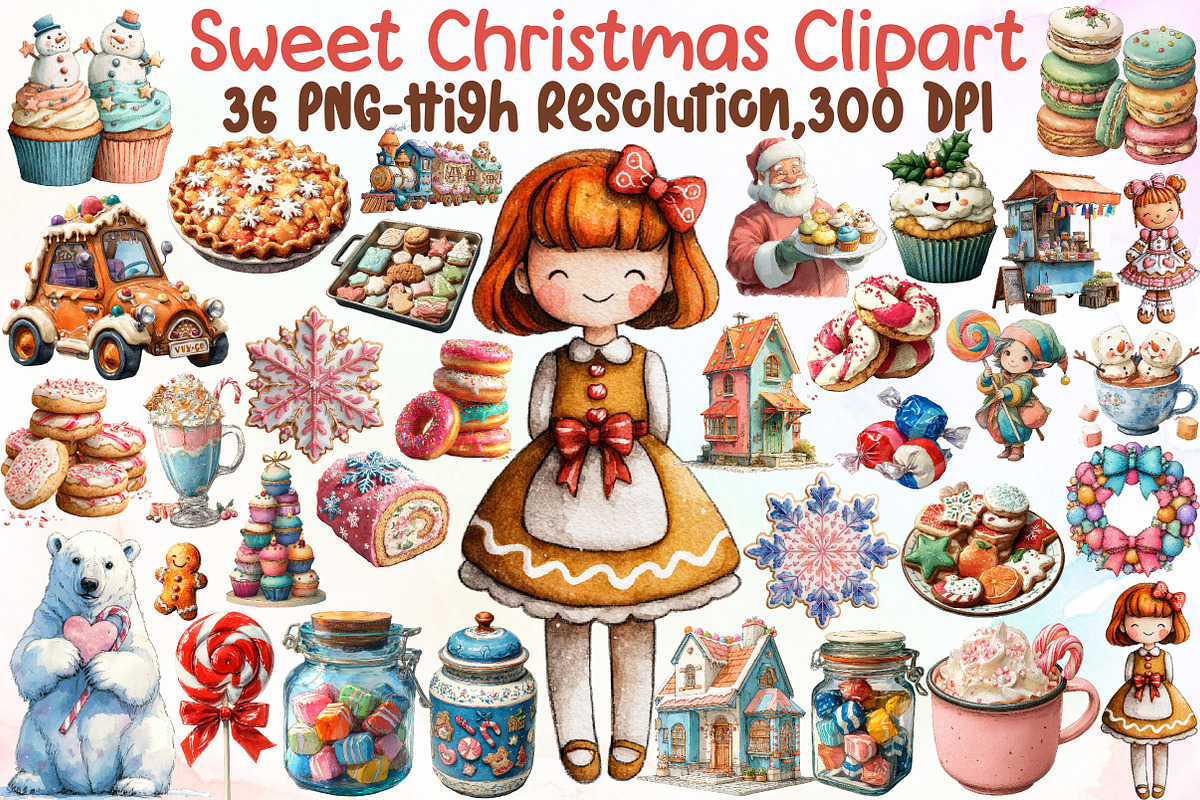 Sweet Christmas Clipart Bundle, an Illustration by Sublimation Artist (Photo 1 of 6)