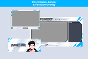 Blue theme anime guy stream overlay, a Design Template by Mhagi27 (Thumbnail 2 of 5)