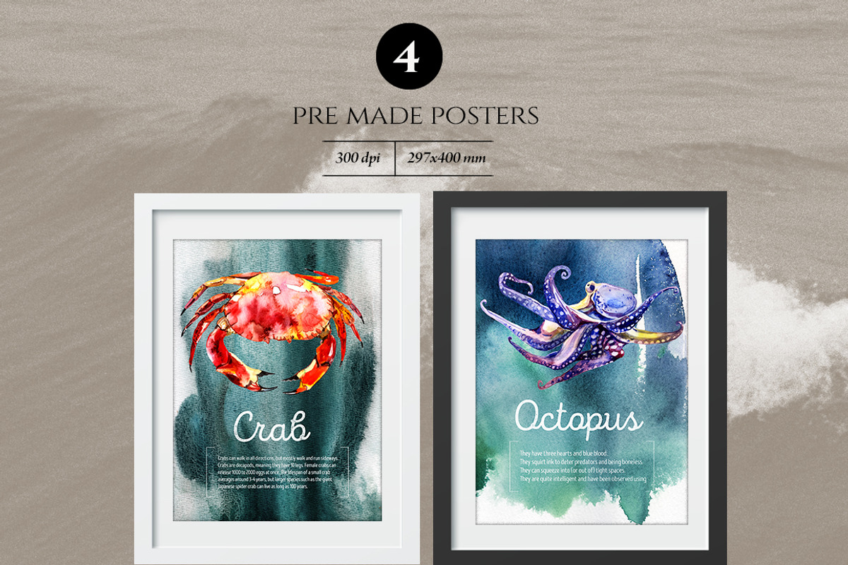 Ocean animals and fish clipart, a Pattern Graphic by ArtSpotVeronika (Photo 10 of 15)