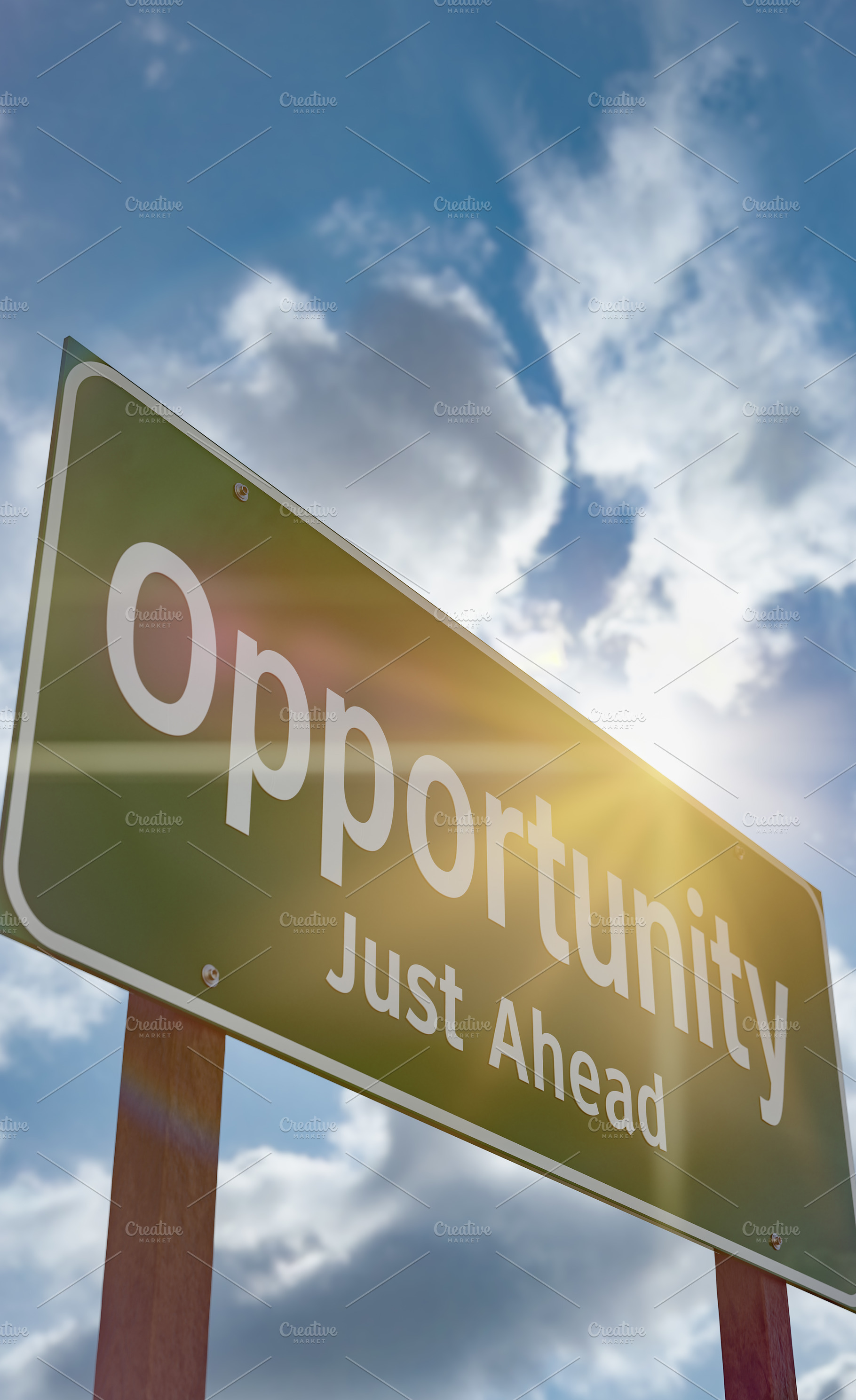 Opportunity Just Ahead Road Sign, a Transportation Photo by Andy Dean Photography