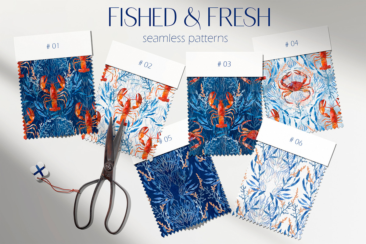 Fished & Fresh Seafood poster maker, a Food Illustration by Elena Dorosh (Photo 16 of 18)