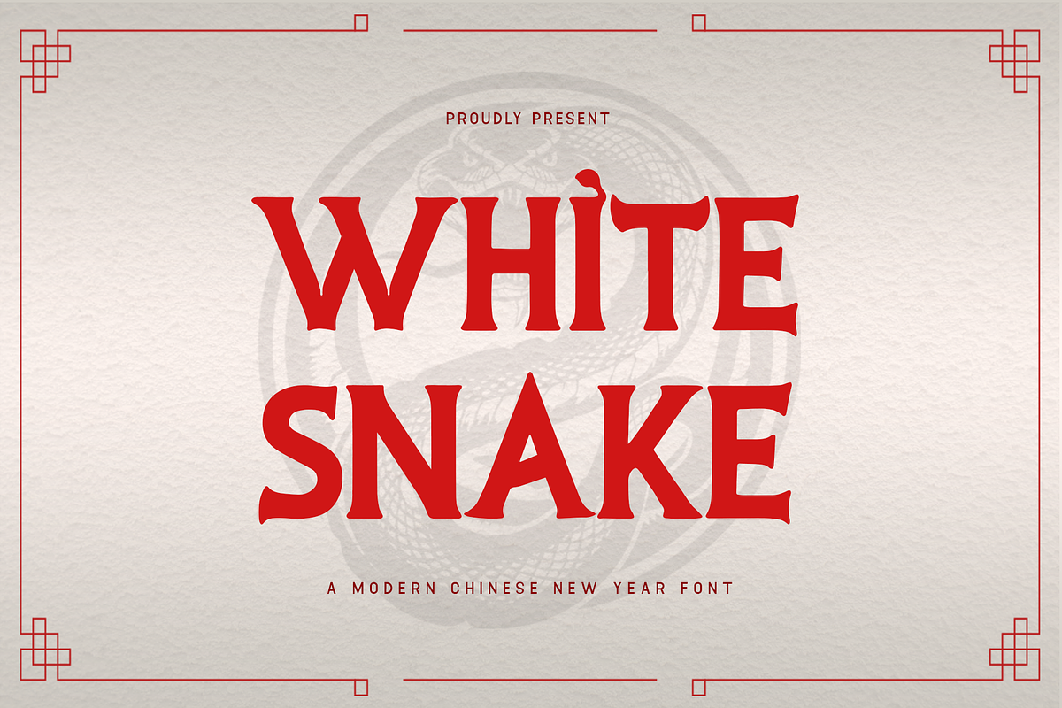White Snake - A Modern Chinese Font, a Serif Font by overlaytemplates (Photo 1 of 5)