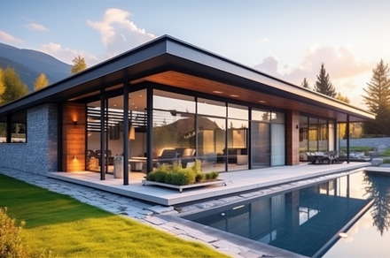 Luxurious villa in the mountains with panoramic views, an Abstract Photo by Natalia Klenova's Shop