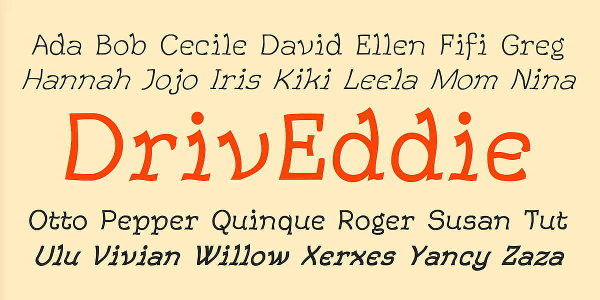 DrivEddie, a Serif Font by Ingrimayne Type (Photo 7 of 8)
