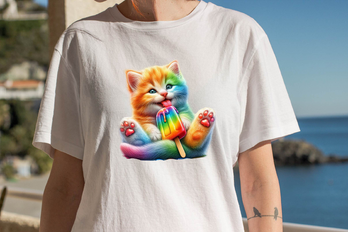 Watercolor Cute Summer Kittens Clip, an Illustration by SVGArt (Photo 6 of 8)