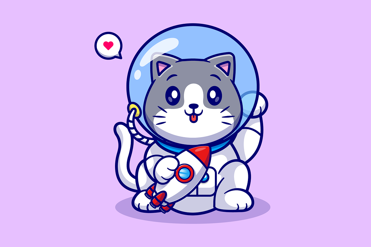 Cute Lucky Cat Astronaut With Rocket, an Animal Illustration by Catalyst Labs (Photo 1 of 3)
