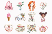 Watercolor Little Coquette Clipart, an Illustration by Design Market (Thumbnail 3 of 4)