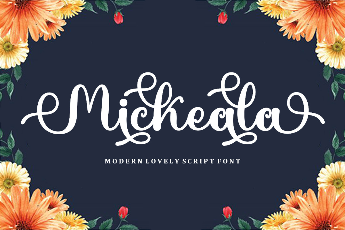 Mickeala Script | Family Font, a Script Font by Bosstype Studio (Photo 1 of 8)