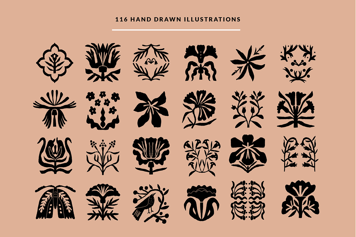 Folk Art Clipart | Art Nouveau Set, a Decorative Illustration by Favete Art (Photo 4 of 19)